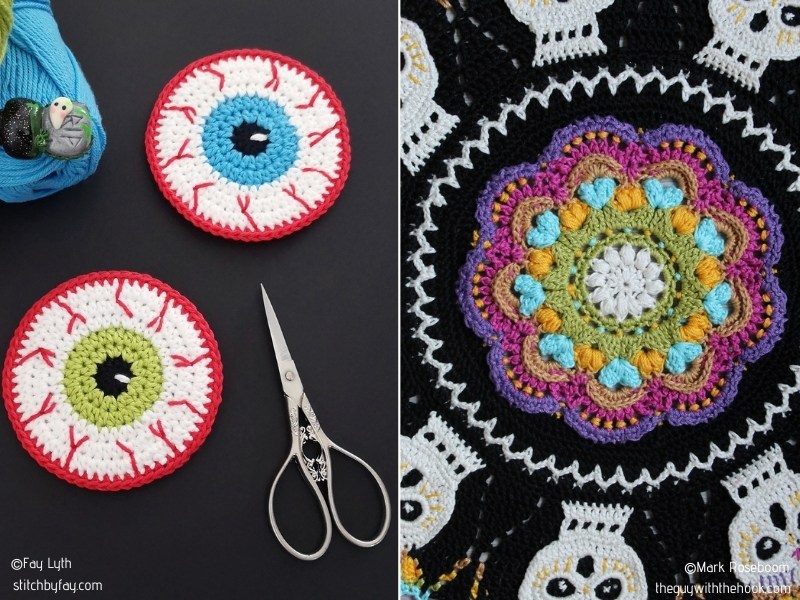 Halloween Table Decor Elements with Free Crochet Patterns
