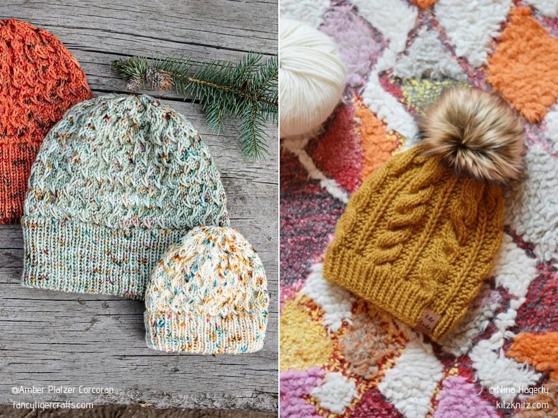 Textured Beanies for Cold Days with Free Knitting Patterns