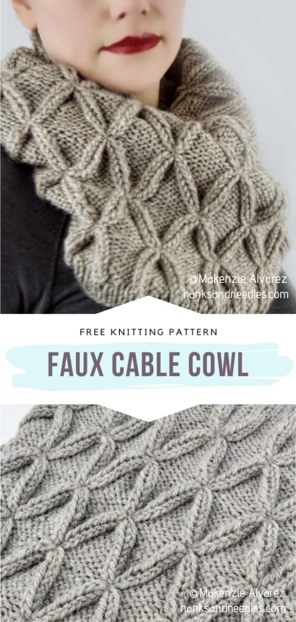 Elegant Cable Knitted Cowls for Winter with Free Patterns