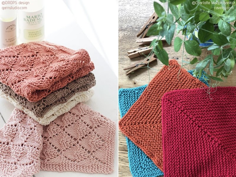 Bright Knitted Dishcloths Free Patterns