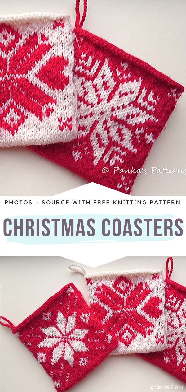 Christmas Coasters Free Knitting Pattern