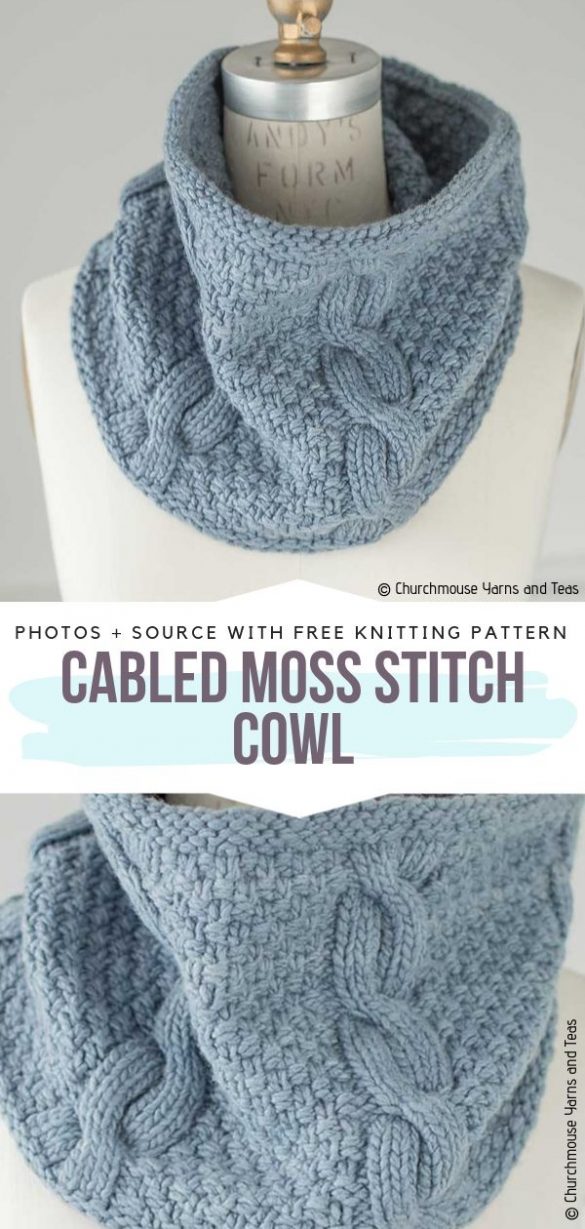 Elegant Cable Knitted Cowls for Winter with Free Patterns