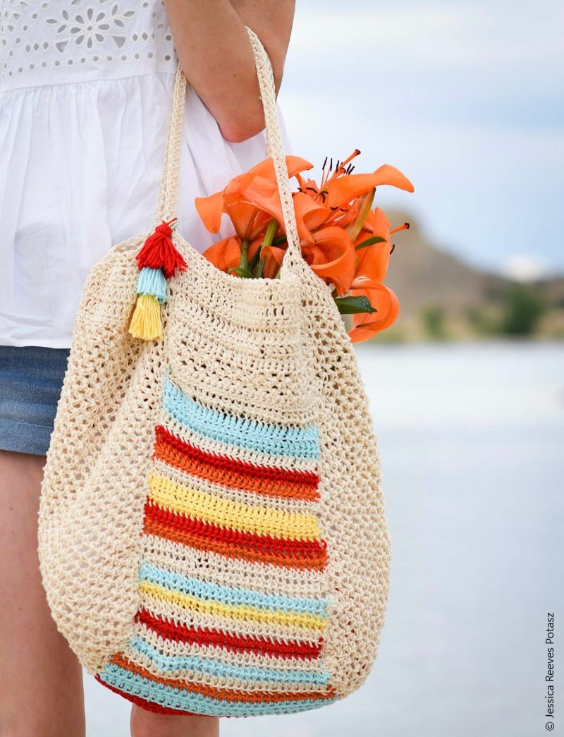 Vintage Crochet Bag, Handmade Knit Bag, Retro Crochet Tote Bag