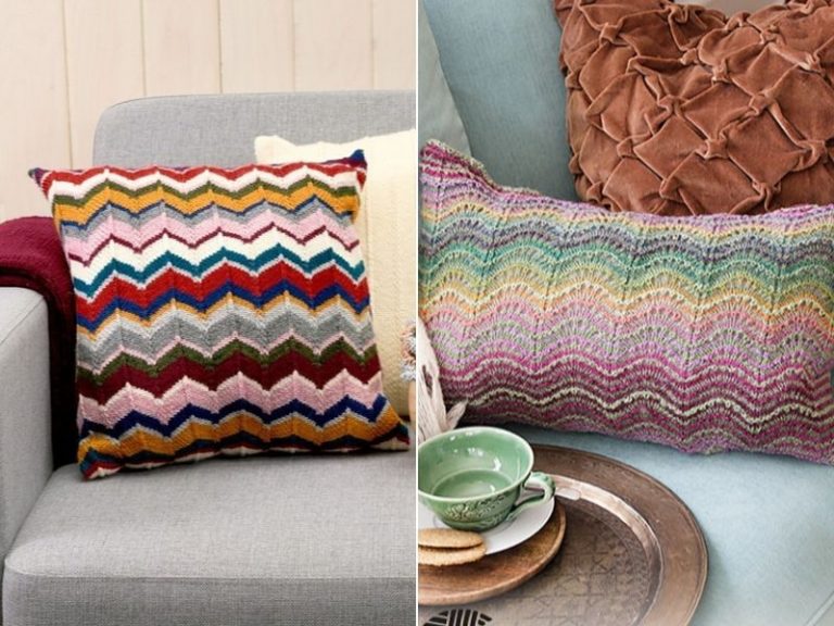 Free Patterns Colorful Knitted Pillows