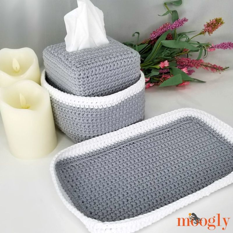 Tissue Box Organizer & Tray 