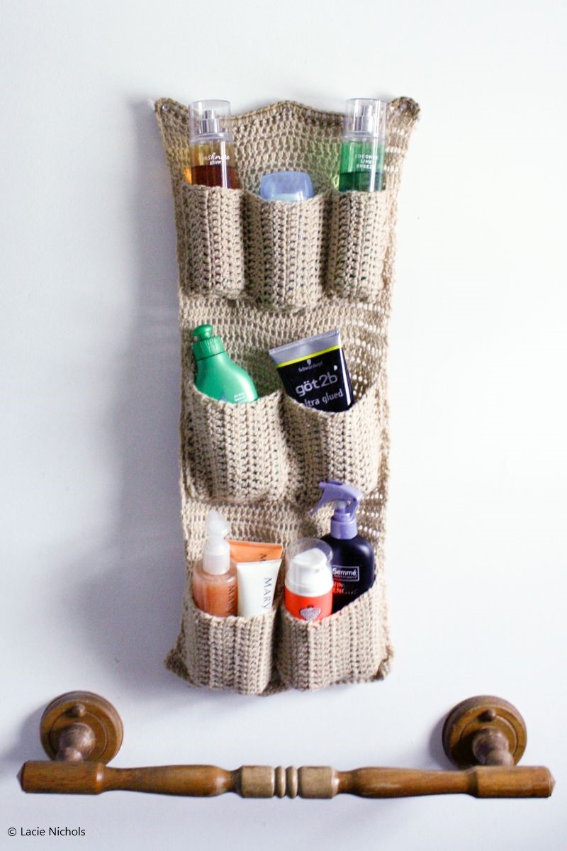 crochet wall Organizer 