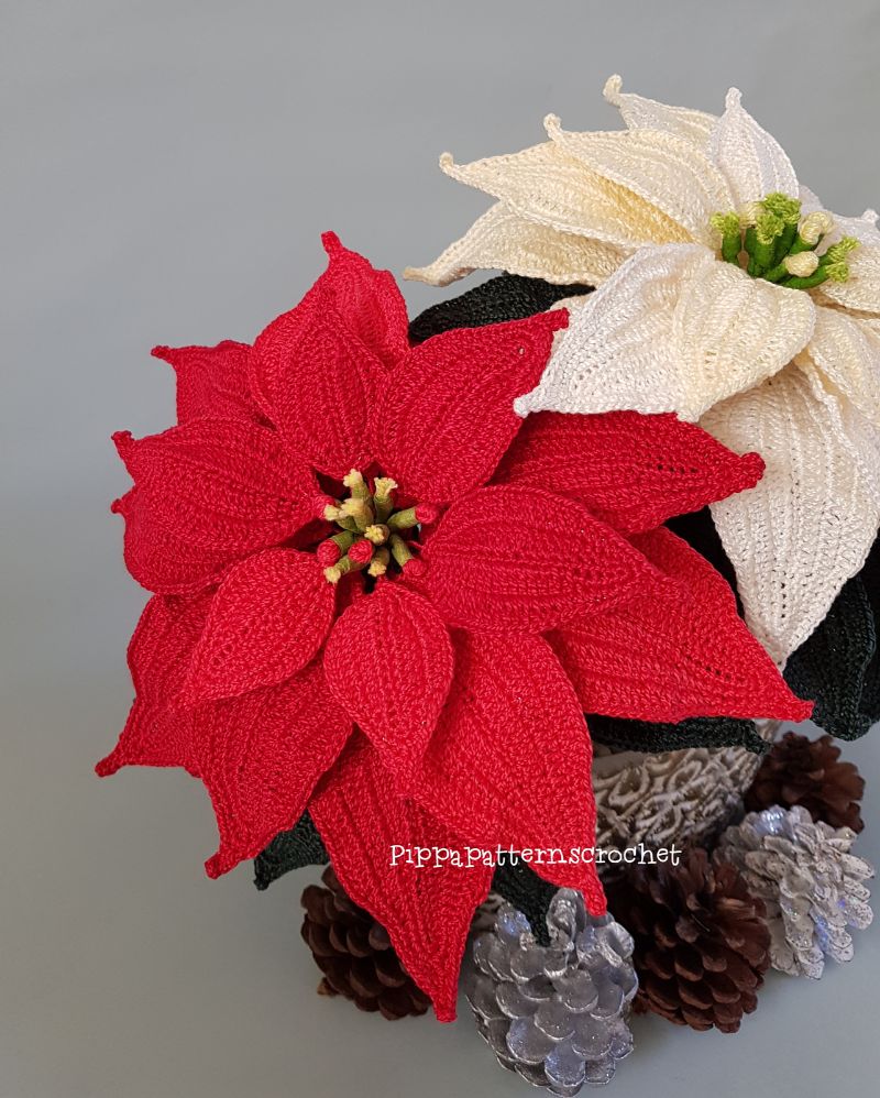 Poinsettia Crochet Flower
