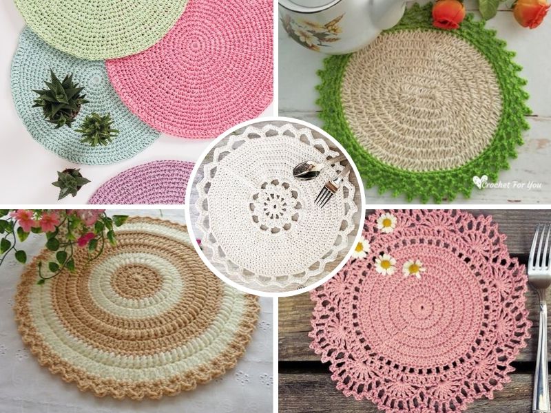 Round Crochet Placemats, Crochet Round Table Mat Pattern