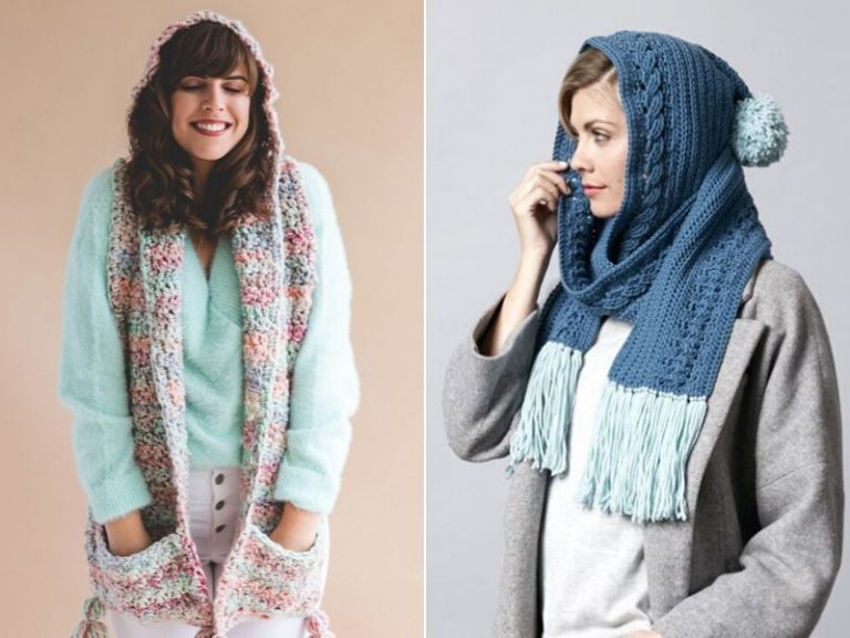 Free Crochet Patterns Stylish Hooded Scarves