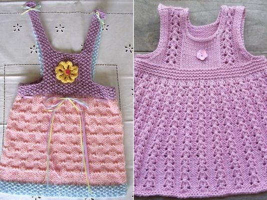 Sweet Knitted Pinafore Dresses - Free Patterns