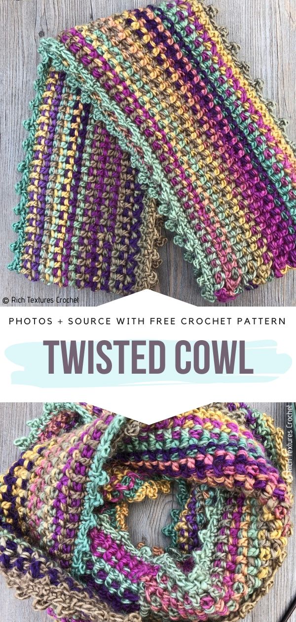 Crochet Twisted Cowl 
