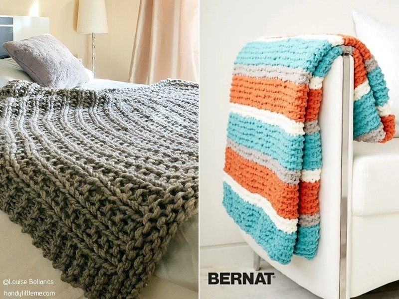 Chunky Softness Blankets Free Knitting Patterns