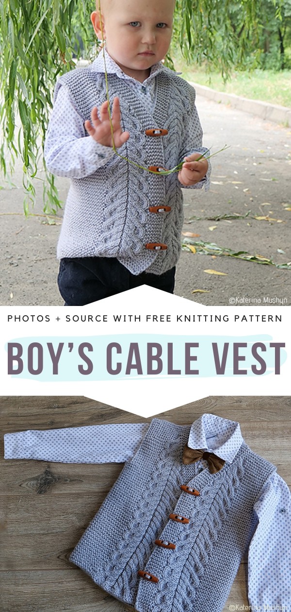Elegant Boys's Vests - Free Knitting Patterns