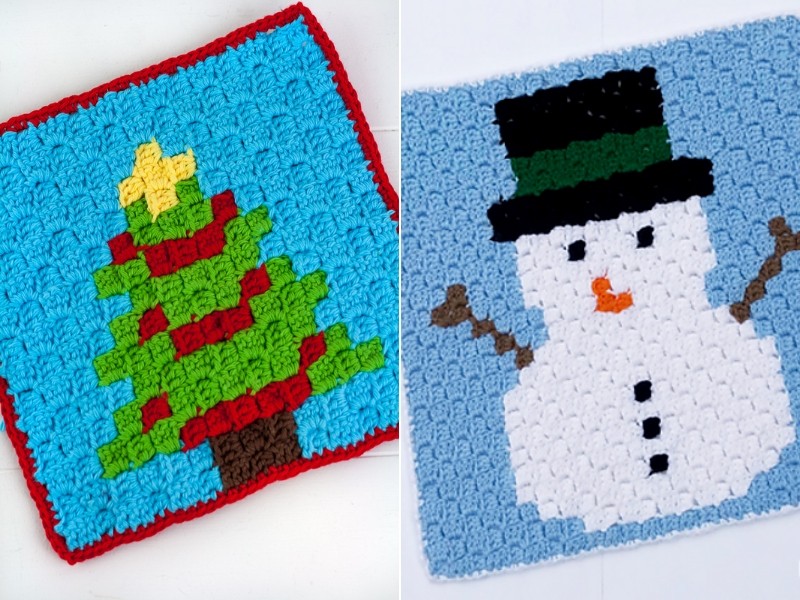 Colorful Christmas Graphs Free Crochet Pattern
