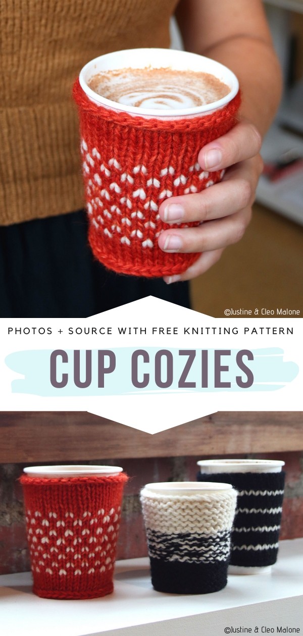 Festive Mug Cozies - Free Knitting Patterns