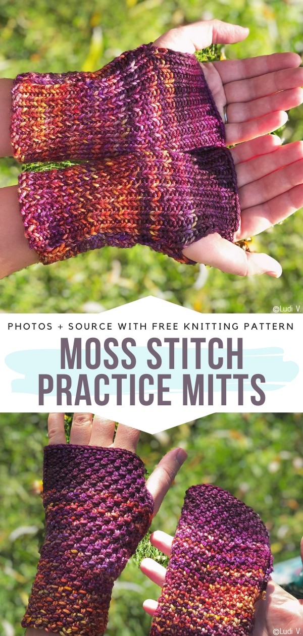 Moss Stitch Mitts