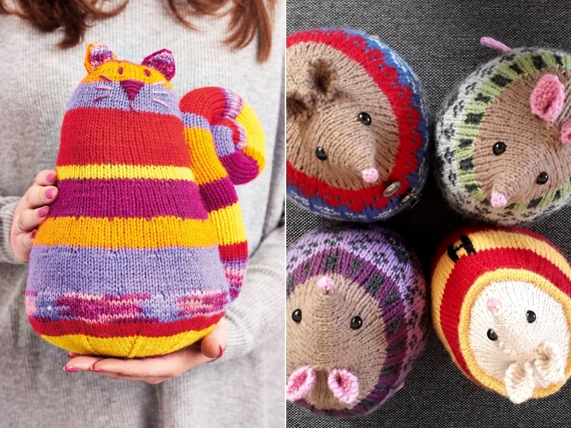 Tubby Door Stop Animals Free Knitting Patterns