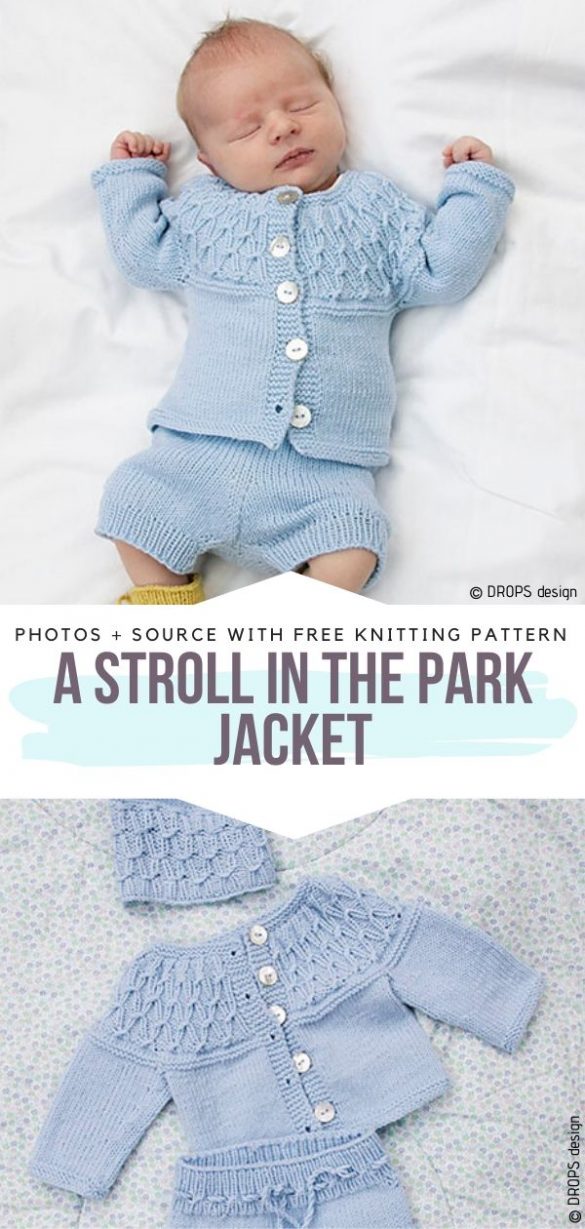 Blue Baby Cardigans - Free Knitting Patterns