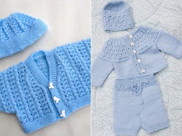 Blue Baby Cardigans - Free Knitting Patterns