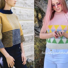 Color Block Pullovers Free Crochet Patterns