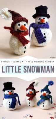 Happy Little Snowmen with Free Knitting Patterns