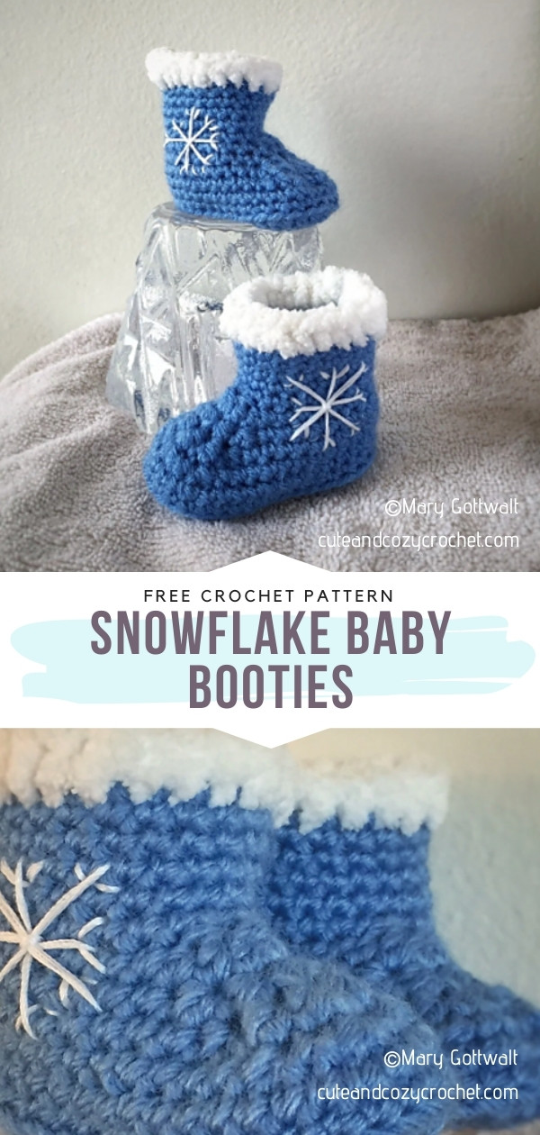 Crochet Snowflake Baby Booties