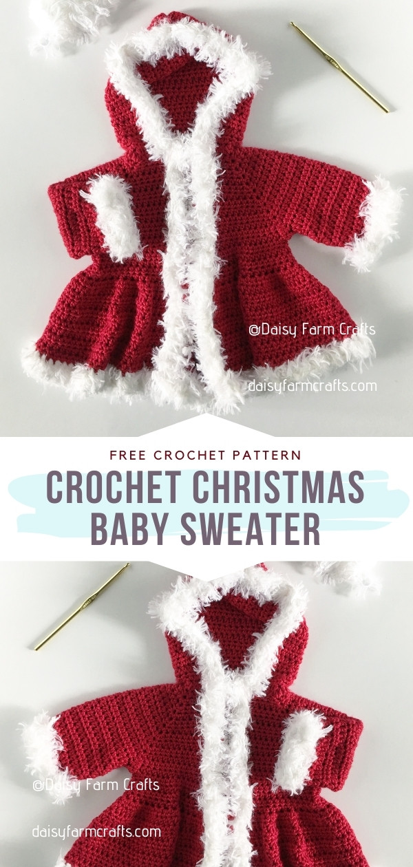 Crochet Christmas Baby Sweater