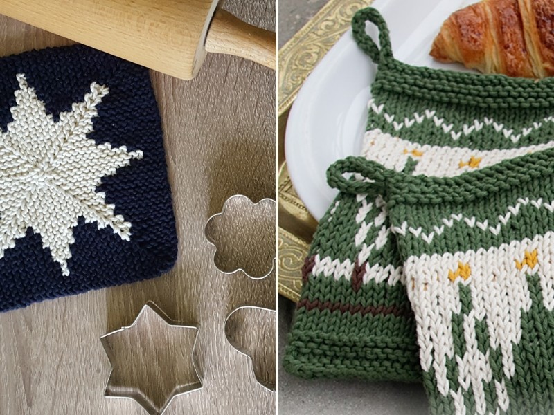 Dazzling December Potholders Free Knitting Patterns