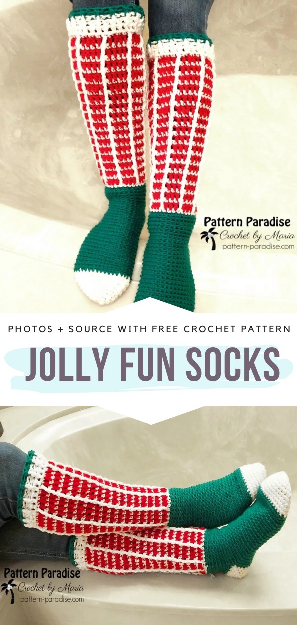 Holiday Crochet Socks