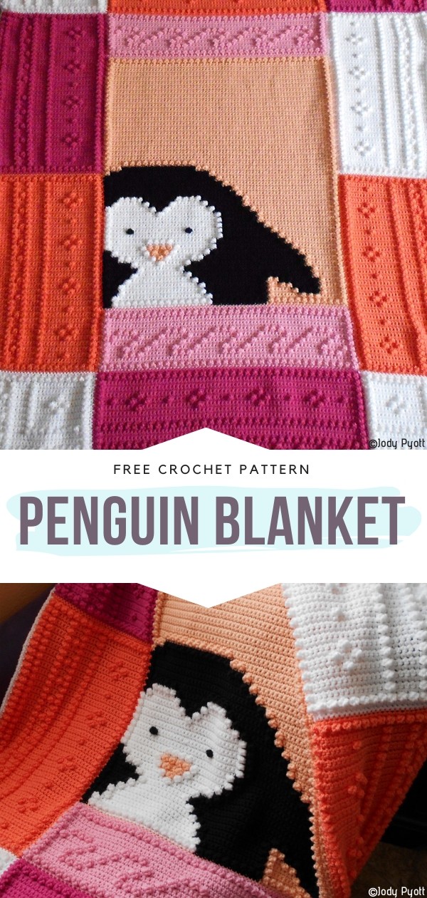 PENGUIN blanket Free Crochet Pattern