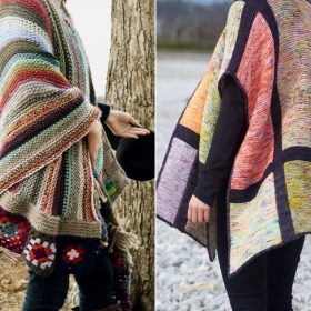 Oversized Multicolor Wraps Free Knitting Patterns