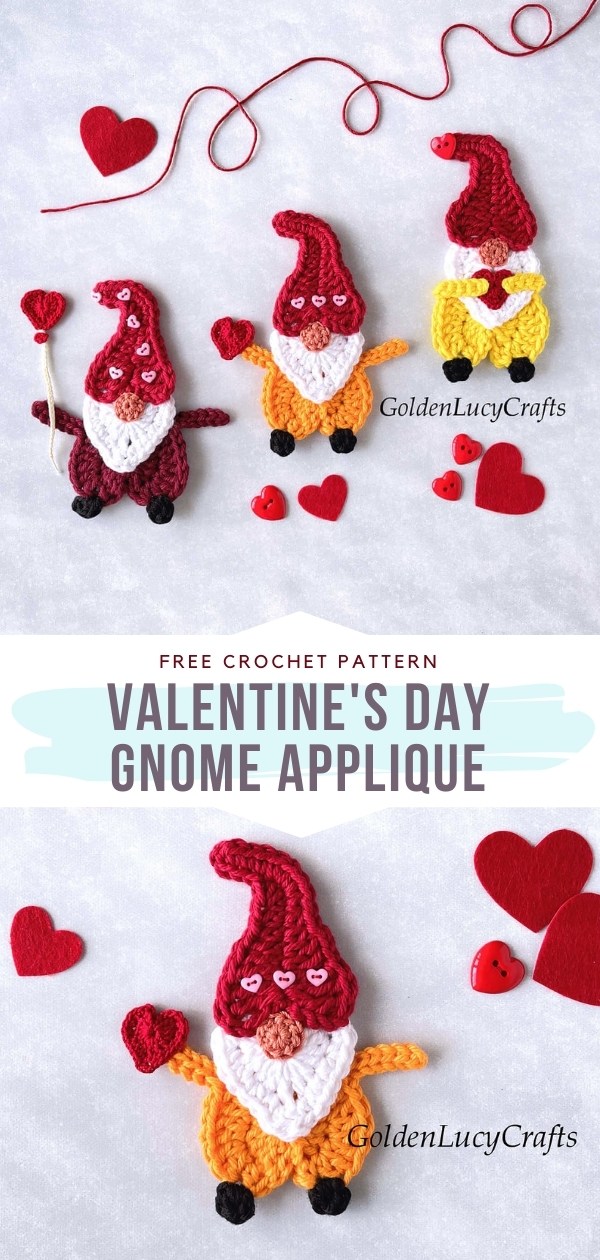 Valentine's Day Gnome Applique