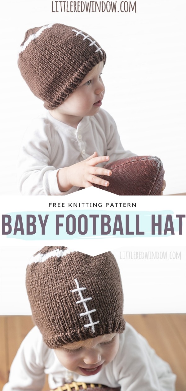 Knit Baby Football Hat