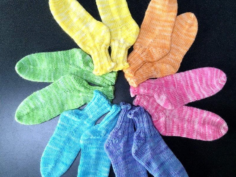 Colorful Baby Socks Free Knitting Patterns