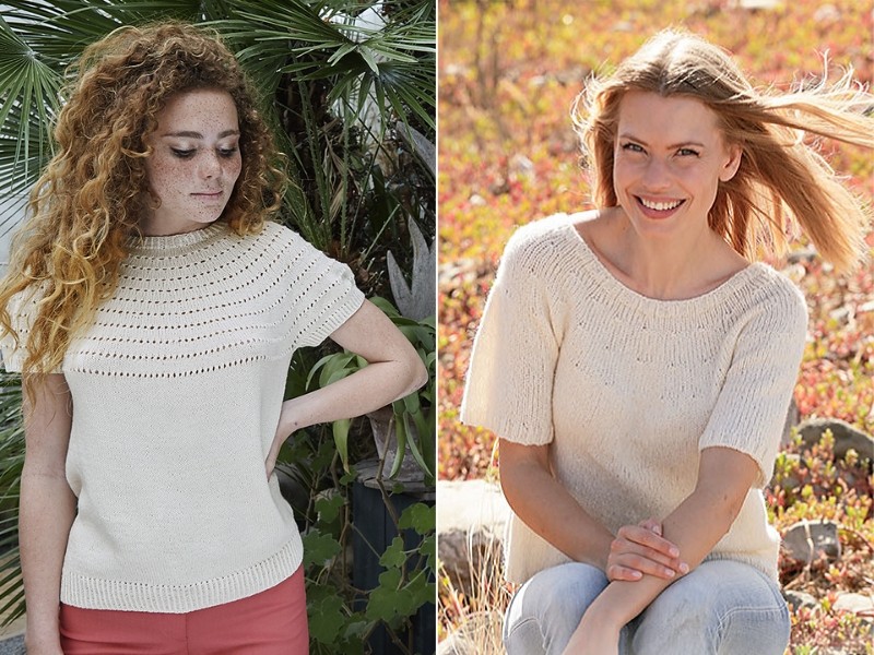 Creamy Tops Free Knitting Patterns