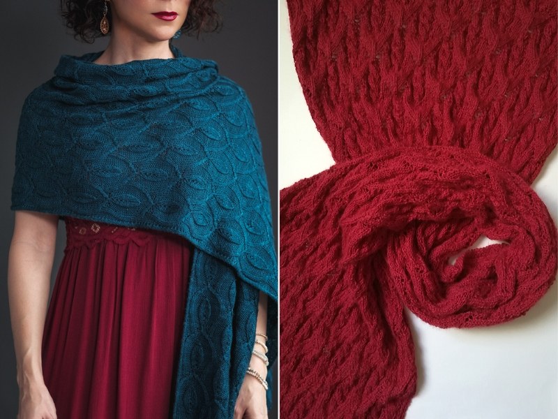 Deep Shades Wraps Free Knitting Patterns