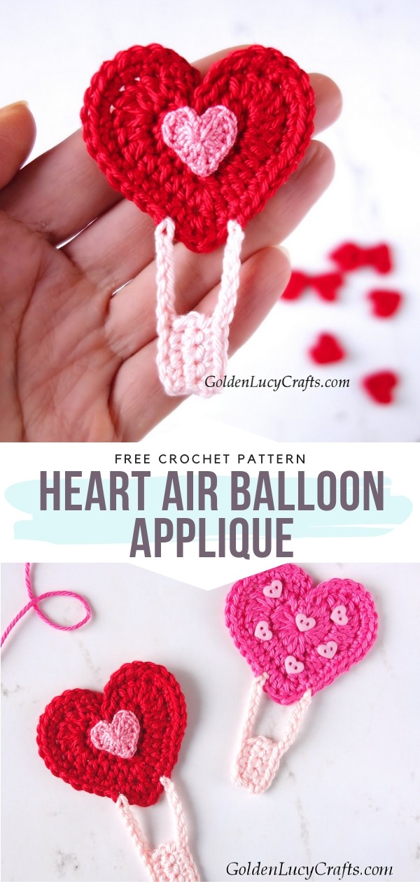 Heart Air Balloon Applique