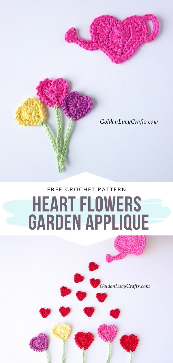 Heart Flowers Applique