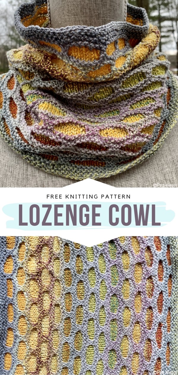 Lozenge Cowl Free Knitting Pattern