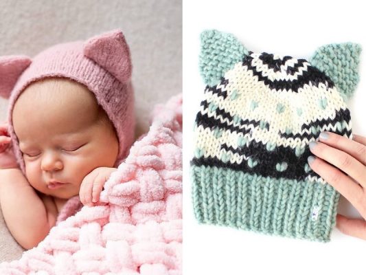 Meow Baby Hats - Free Knitting Patterns