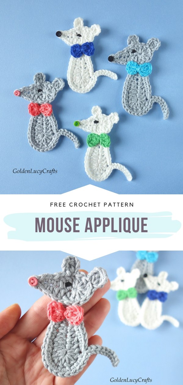 Mouse Crochet Applique