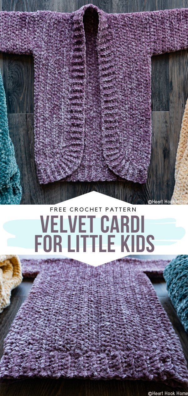 Velvet Cardi for Little Kids Free Crochet Pattern