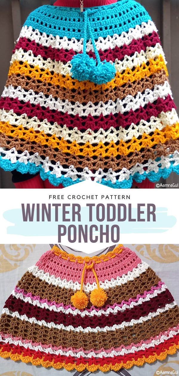 Winter Toddler Poncho Free Crochet Pattern