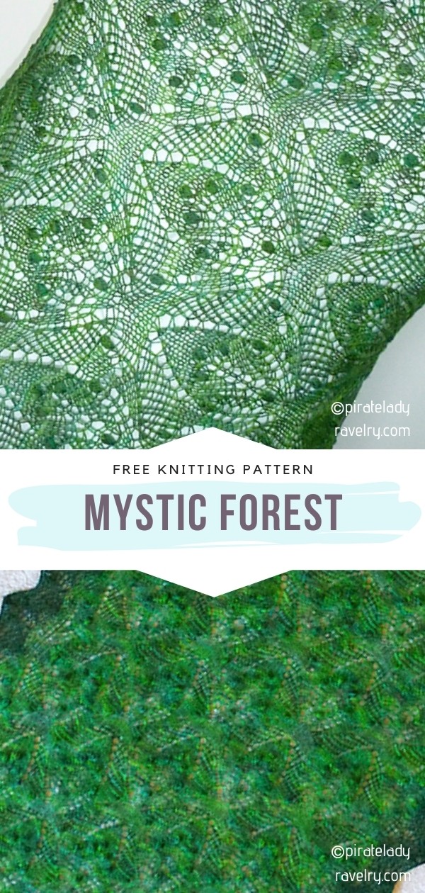 Lacy Knit Shawl in Green