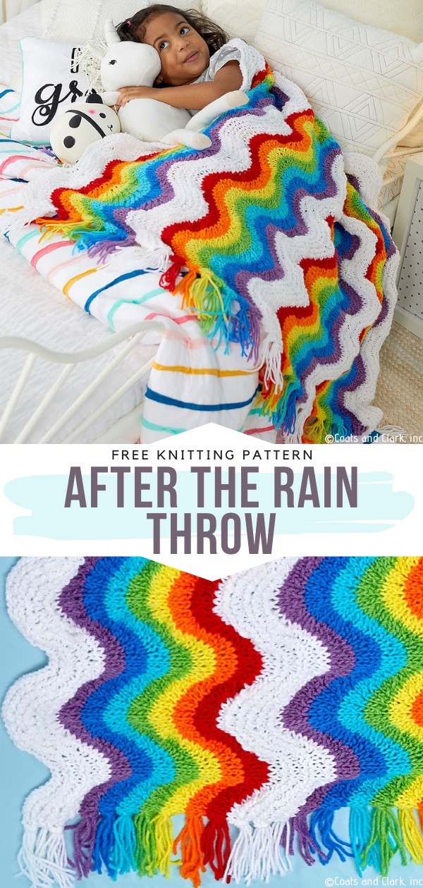Rainbow Knit Throw
