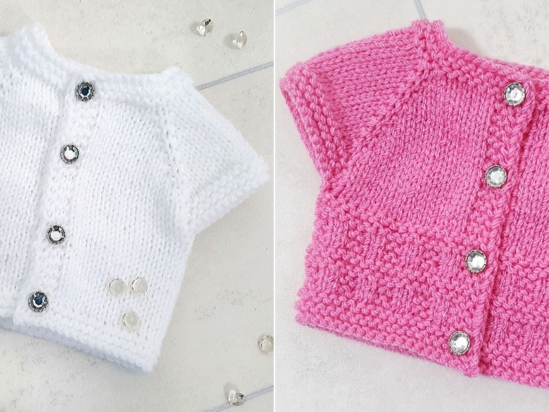 Bling Baby Cardis Free Knitting Patterns
