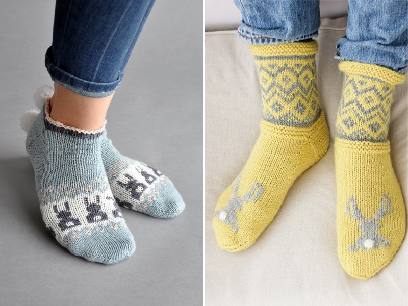 Bunny Socks Free Knitting Patterns
