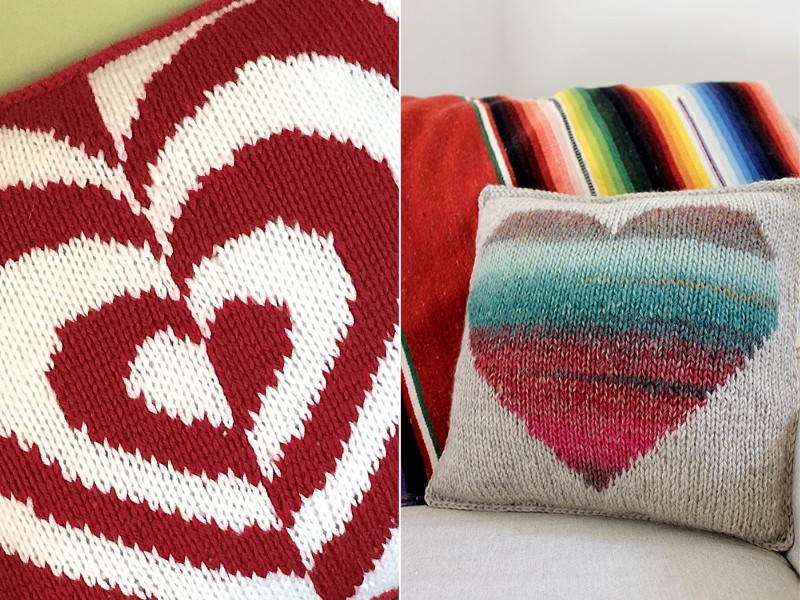 Cupid's Pillows Free Knitting Patterns