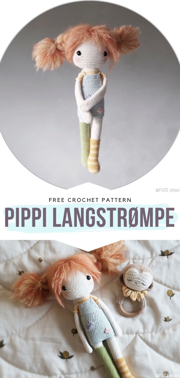 Crochet Pippi Langstrømpe