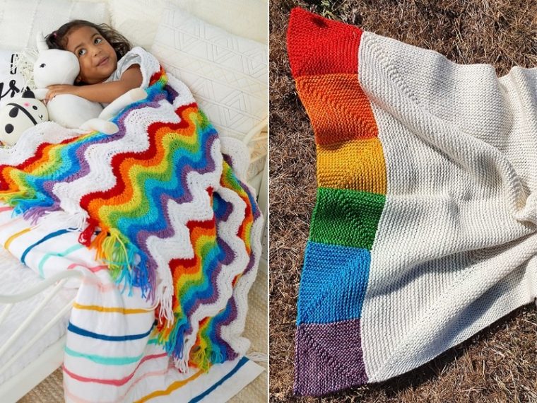 Rainbow Blankets Free Knitting Patterns
